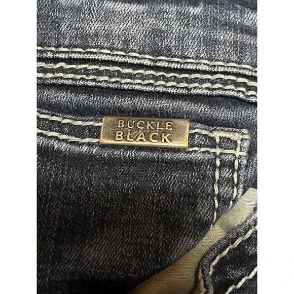 Buckle Black Jeans Mens 34x32 (Tag 34x34)Blue Fit No 9 Bootleg Dark Wash Stretch - Picture 5 of 10